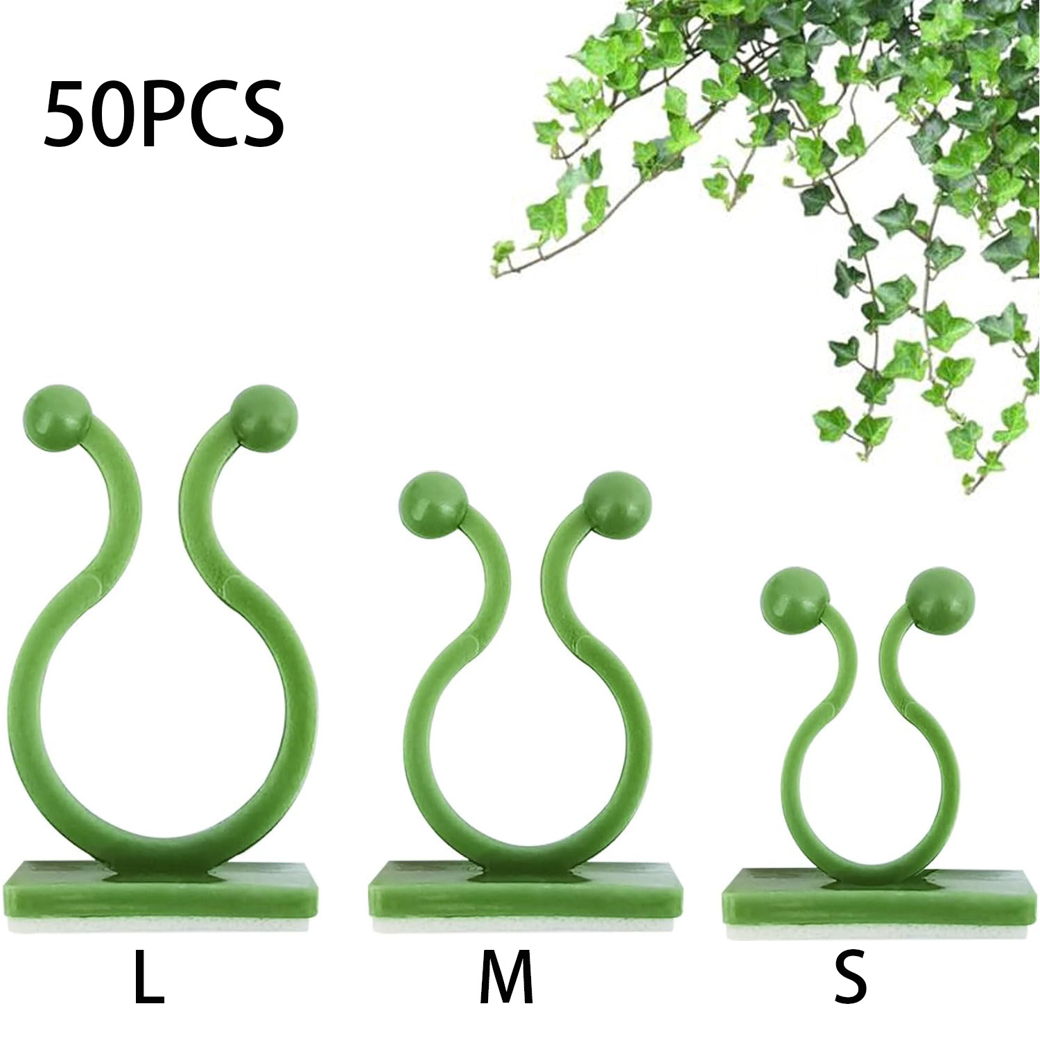 Clips de Fixation Murale pour Plantes en Rotin, Crochet Auto-Adhésif, réinitialisation de Fixation Invisible pour Jardin, 50 Pièces