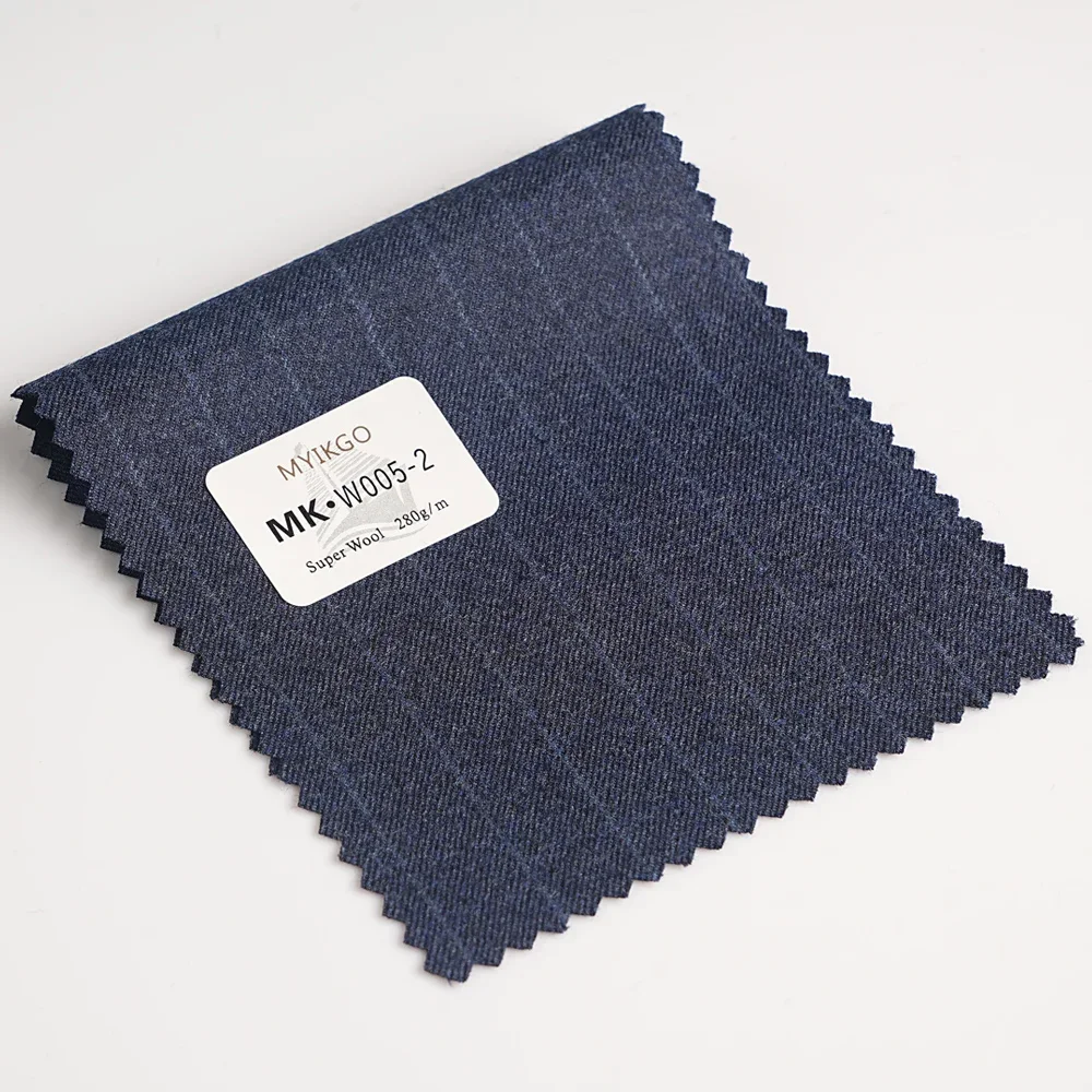 1.5/3.5 メートル 100% ウールスーツ生地メートルによるメンズ上院議員布テーラー縫製布ストライプパンツベストジャケット布ダークグレー-6W