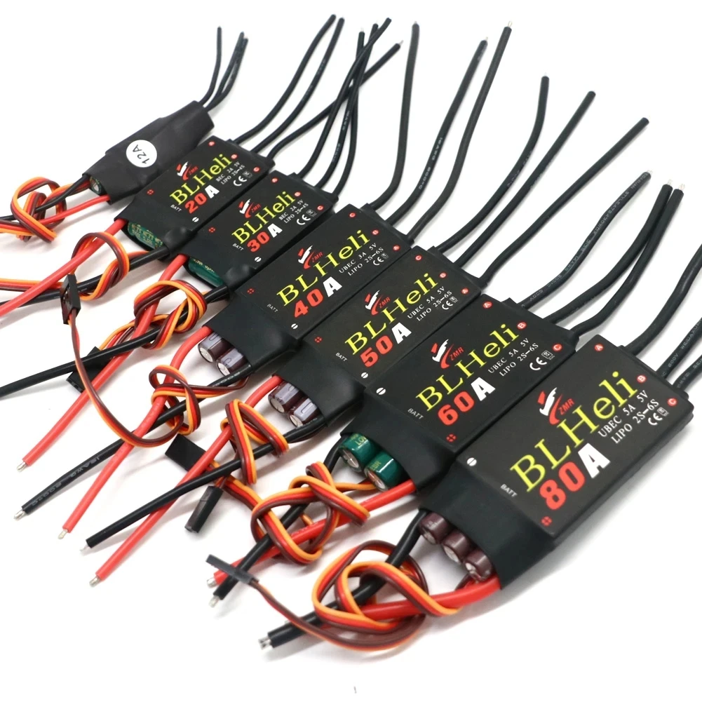 BLHeli 12A 20A 30A 40A 50A 60A 80A Бесщеточный ESC с UBEC для квадрокоптера Модель самолета с фиксированным крылом Многоосный DIY FPV RC Дрон