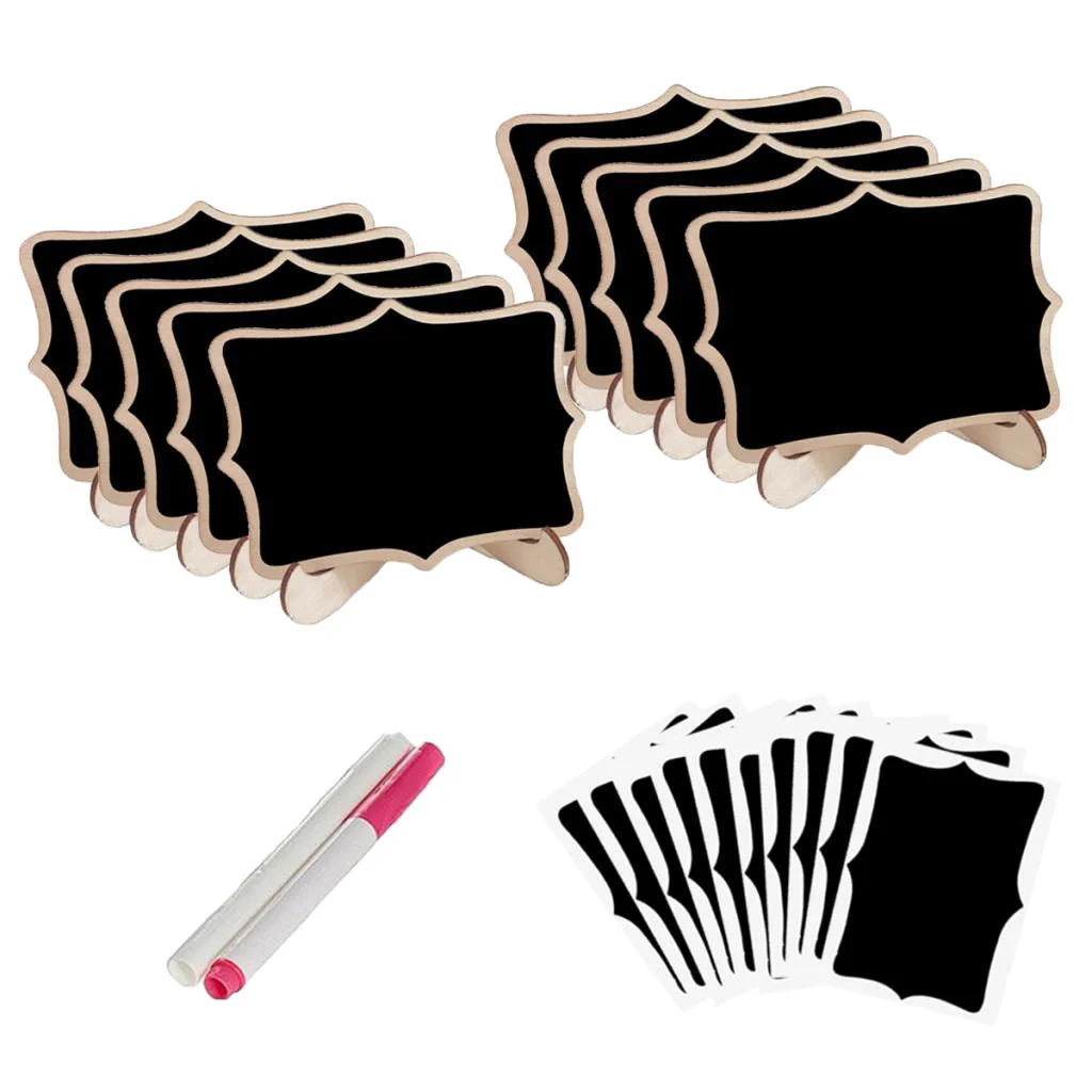 10pcs Chalkboards Signs with Easel Stand Small Chalkboards Blackboard for Party Weddings Message Blackboards Slate Message board