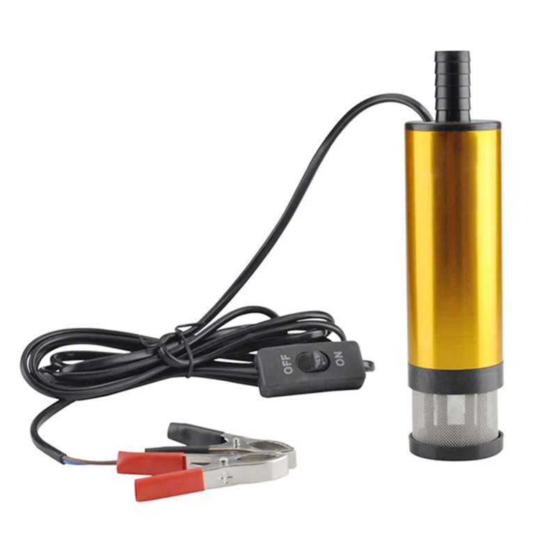 38/51MM Elektryczna samochodowa pompa olejowa 12V do pompowania oleju napędowego Pompa do przetaczania paliwa 12L/min Zatapialna obudowa ze stopu aluminium