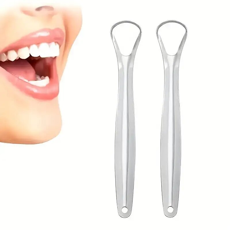 Stainless Steel Tongue 1pc Scraper Tongue Coating Cleaner TongueCoating Brush Cleaning Tongue Coating Removing Bad Breath OralCa