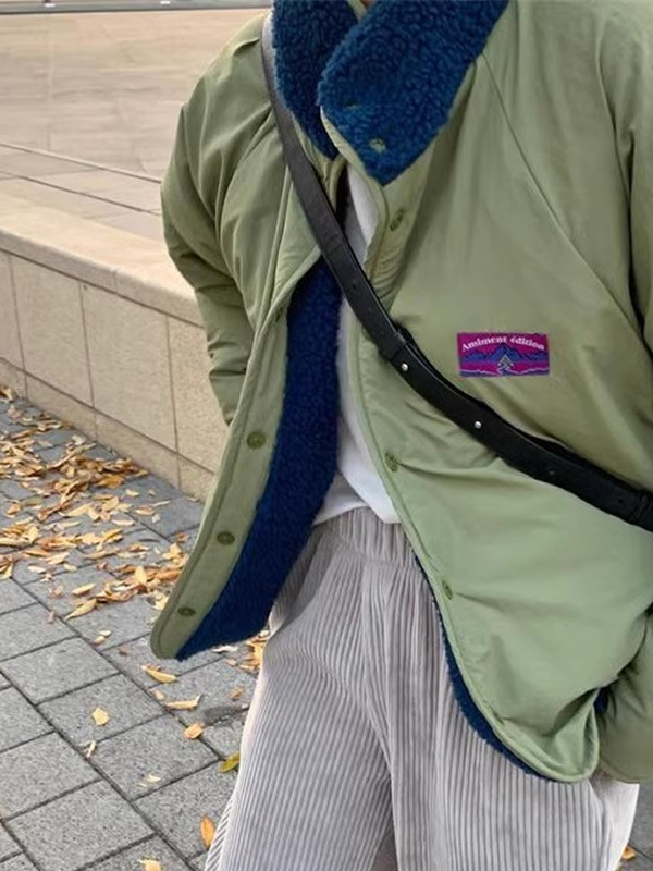 Chic Autumn Winter Double-Sided Wear Loose Long Sleeve Lamb Fur Jacket Women's Fashionable Versatile Label Design Cotton Coat