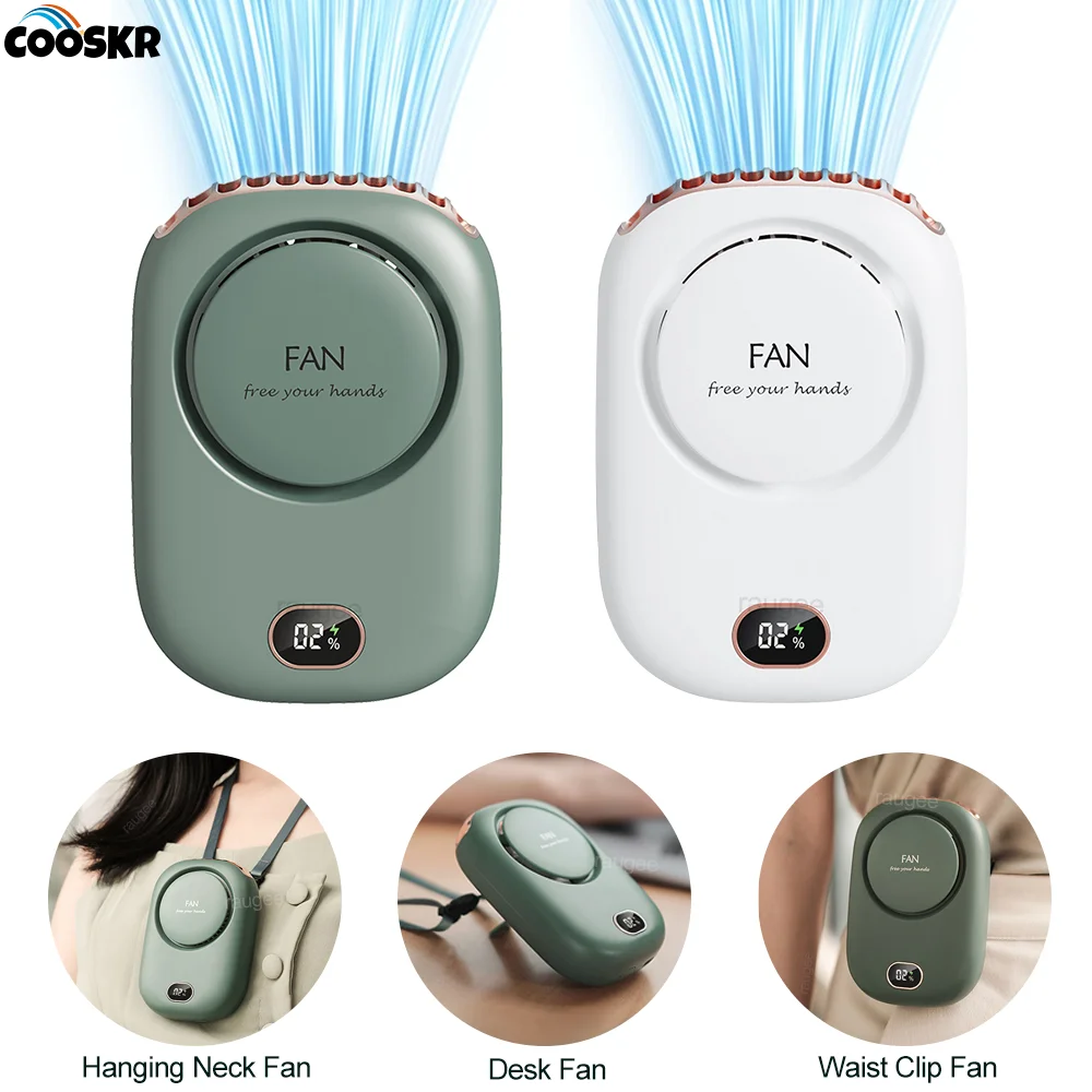 Tragbarer Mini-Ventilator, Taillenclip-Ventilator, wiederaufladbar, hängender Halsventilator, Outdoor, Camping, Taillenventilator, USB, kleiner Kühl-Taschenventilator für Reisen