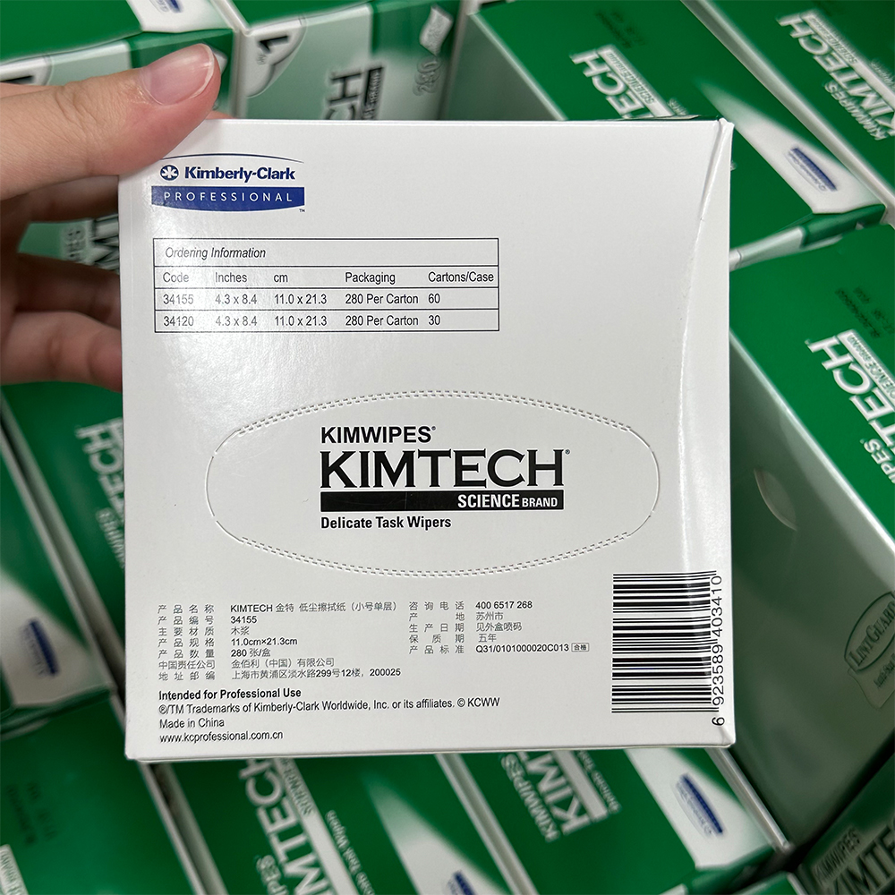 280 unids/caja limpieza de fibra óptica KIMTECH polvo papel toallitas de limpieza de fibra óptica caja para limpiador de fibra óptica