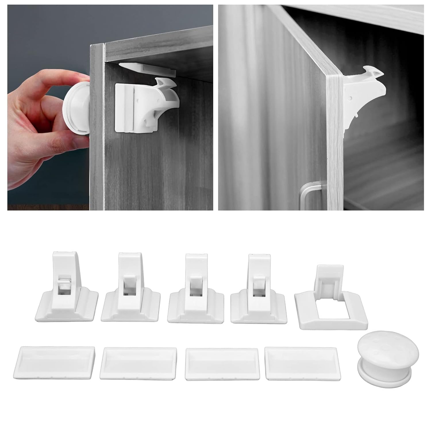 Cerradura de cajón magnética, cerraduras de puerta de gabinete de seguridad para bebés con bloqueo magnético, kits de llaves de cerradura de cajón a prueba de bebés