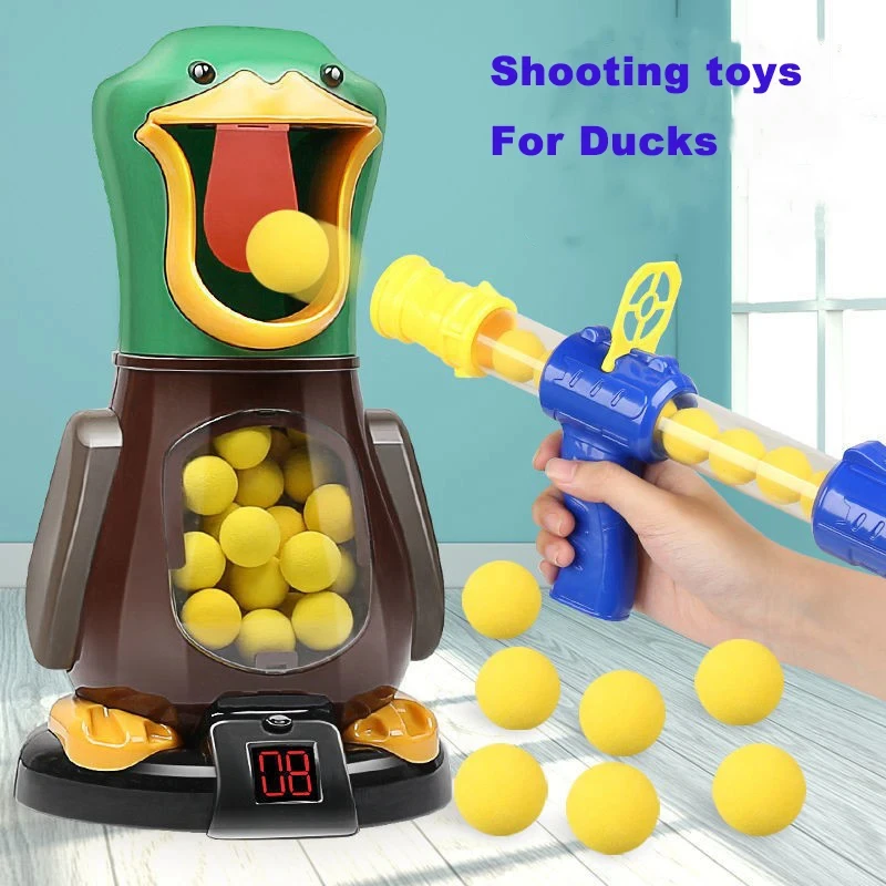 ยิงเป็ดของเล่นปืนพก Air-powered ปืน Bullet Ball คะแนน Battle เกมตลก Parent-Child Interaction ของเล่นเด็กของขวัญ