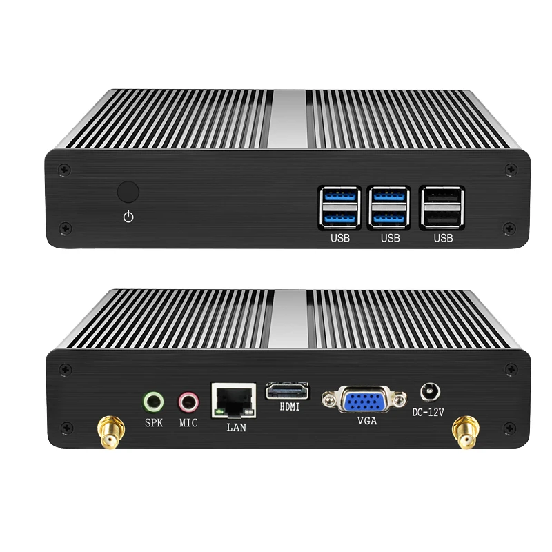 BEBEPC Quạt Không Cánh HTPC Mini PC Intel Core I3 7100U I5 4200U Celeron 3855U DDR3L Windows 10 Pro Minipc Văn Phòng Máy Tính Để Bàn máy Tính WiFi