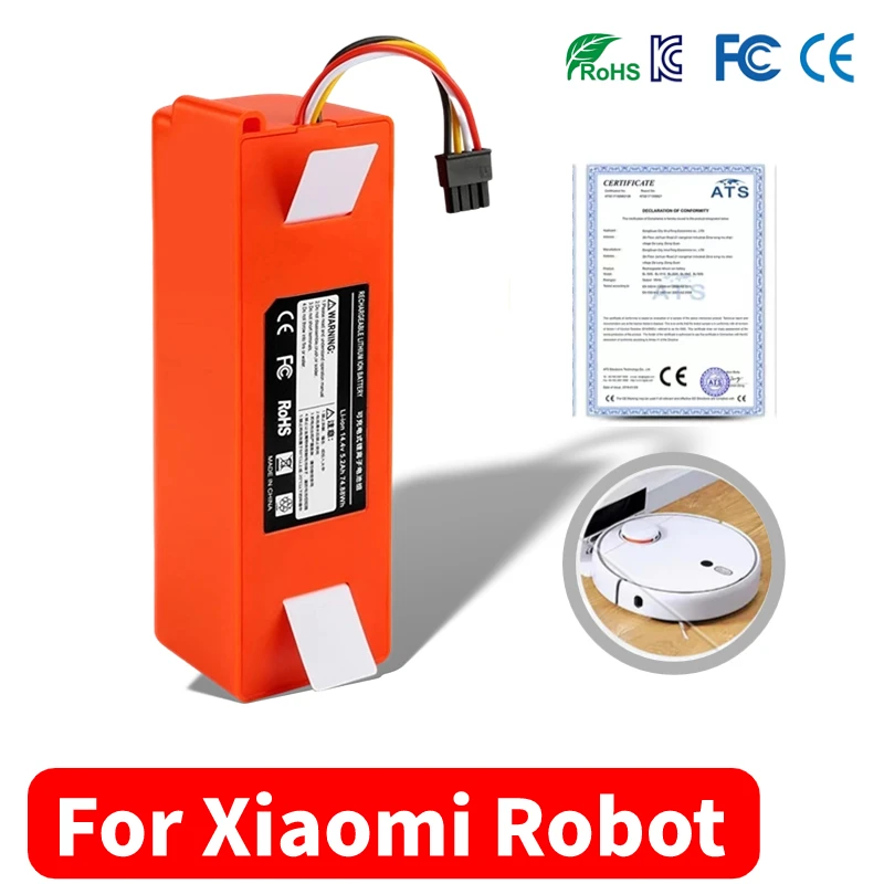 Batería de litio de repuesto para Robot aspirador Xiaomi Roborock S50, S51, S55, 14,4 V, accesorio, BRR-2P4S-5200S de repuesto