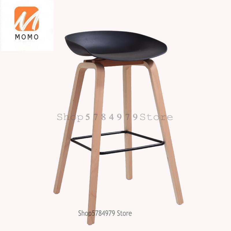 Moderno simples estilo nórdico dinamarquês personalizado moda cadeira de bar fezes lazer designer madeira maciça pp cadeira de barra