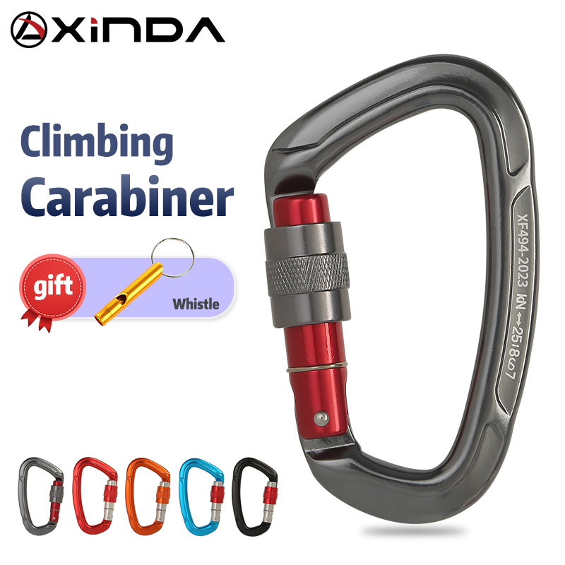 Ngoài Trời Chuyên Nghiệp Đá Móc Đa Năng 25kN Khóa D-Hình An Toàn Khóa Carabiner Chìa Khóa Ngoài Trời Dụng Cụ Thiết Bị