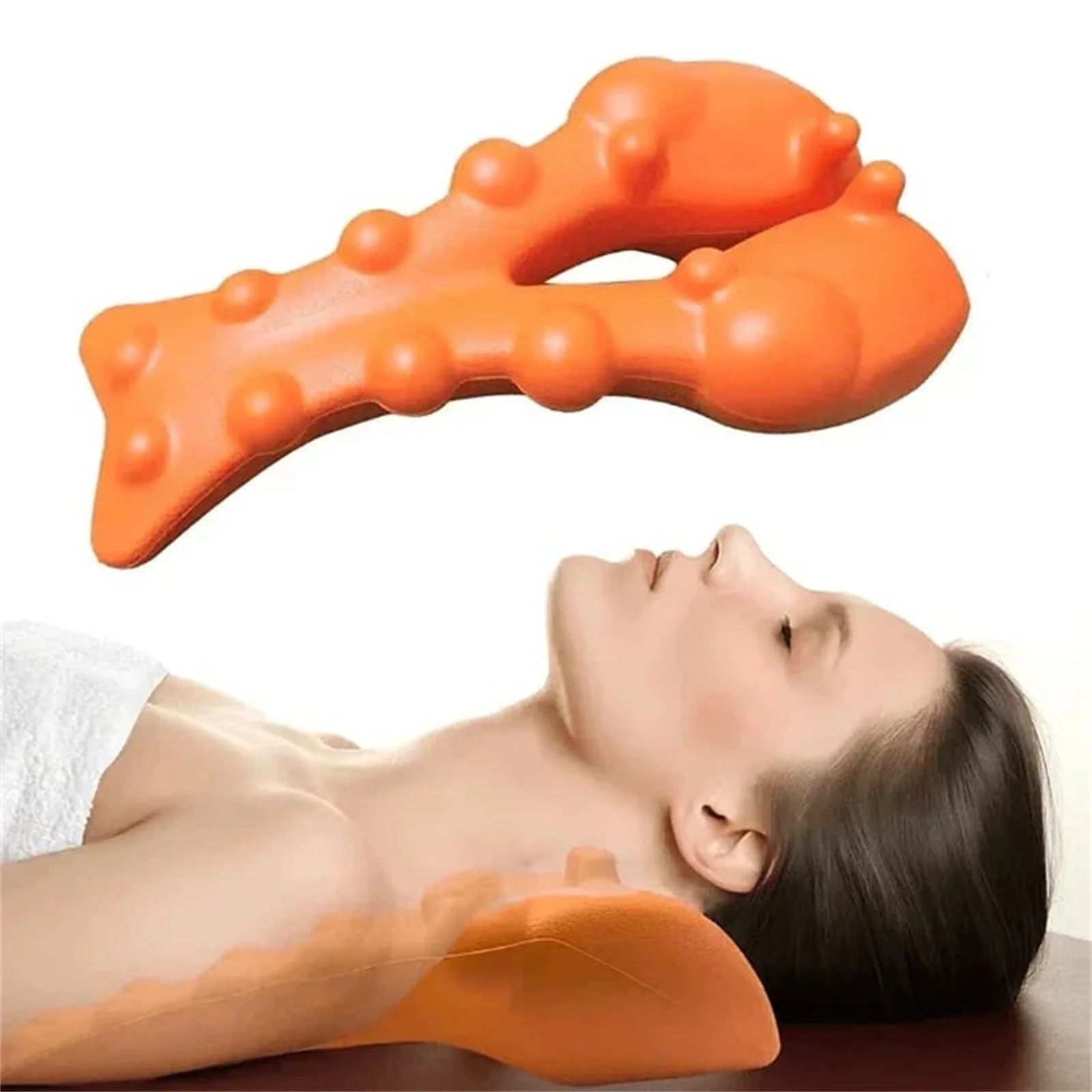 Cervical Traction Device Neck Stretcher Massager for Neck Shoulder Stretcher,Trigger Point Massager Tool,Neck Support Device