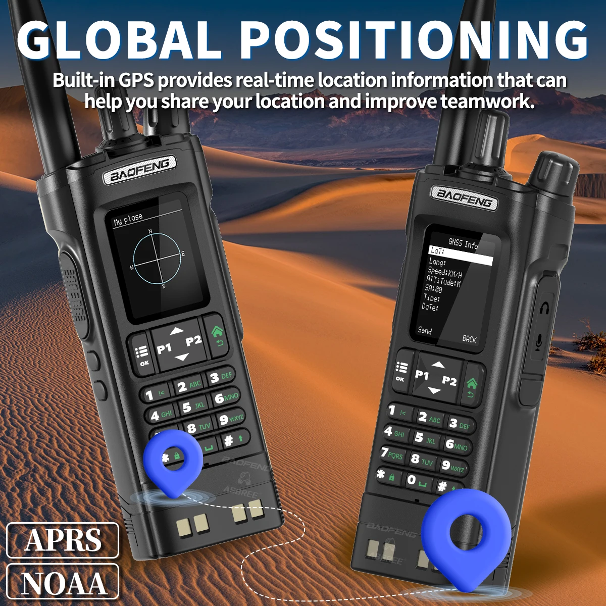 BAOFENG DM32 DMR Digital Walkie Talkie GPS Multi Band Wireless Copy Frequency Type-C 2M 70CM FOR DM-32 UV-32 Ham Two Way Radio