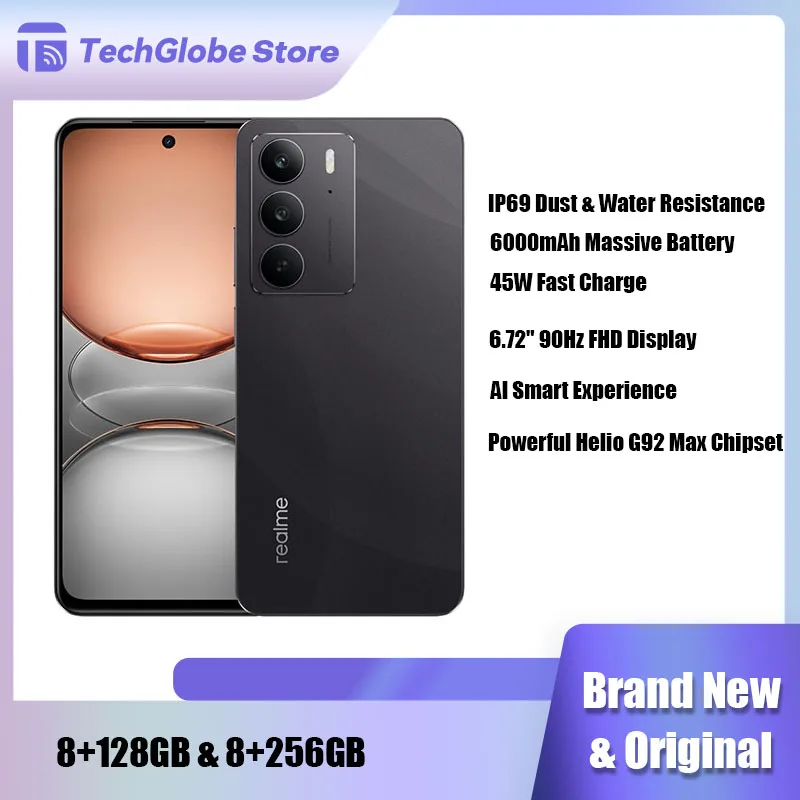 スマートフォン,helio g92 max,Realme-C75 mAhバッテリー,45w充電,5828 "90hzディスプレイ,50mpカメラ,NFC,ip69,ワールドプレミア,6.72