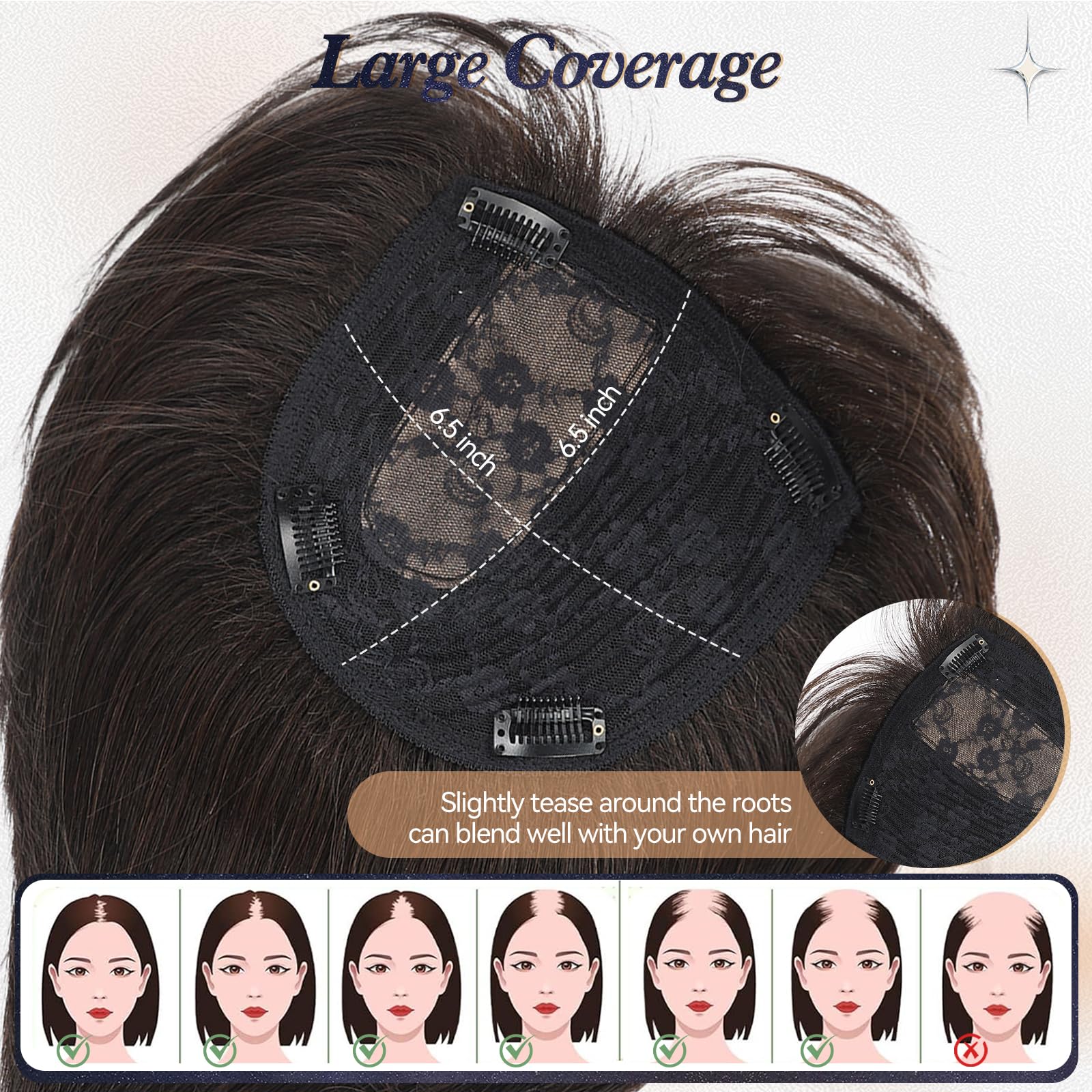 Extensions de cheveux humains Remy noirs naturels, postiche à Base de soie, 4 Clips dans les cheveux avec frange, 10 pouces, pour femmes