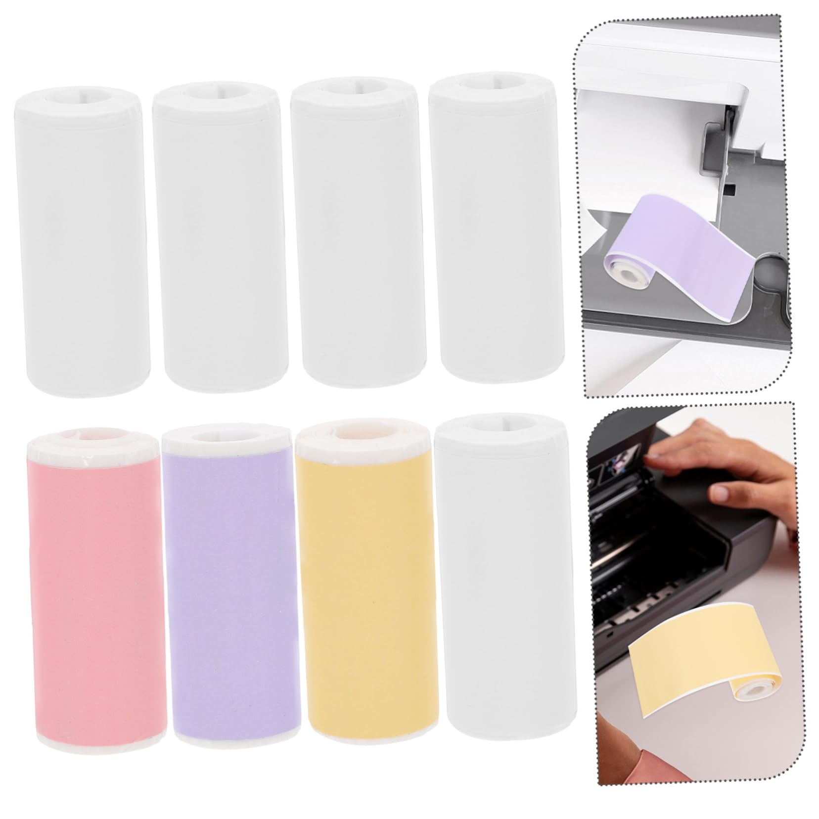 57mm Color Sticker Thermal Paper Rolls Self-Adhesive Label/Photo Paper for Mini Printers PeriPage/PAPERANG/Poooli Photo Printing