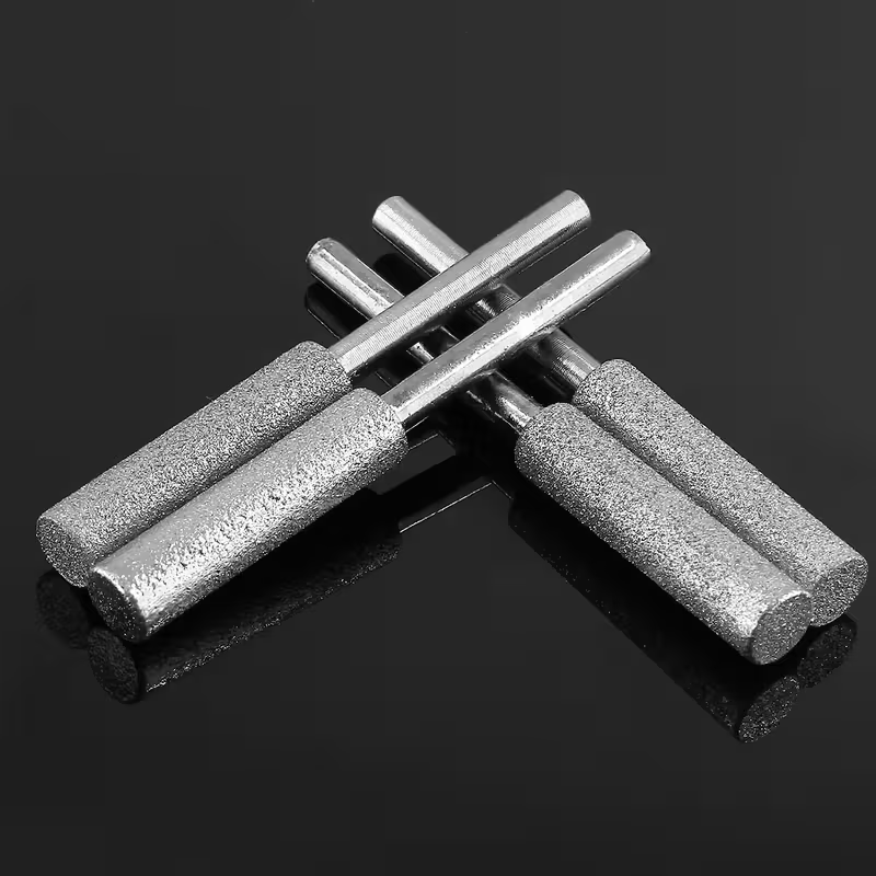 10-Piece Diamond Chainsaw Sharpening Set, Titanium-Coated Corundum Grinding Wheel, Rotary Tool File Stone, Suitable for Artificial Jade, Glass, Metal - No Power Required