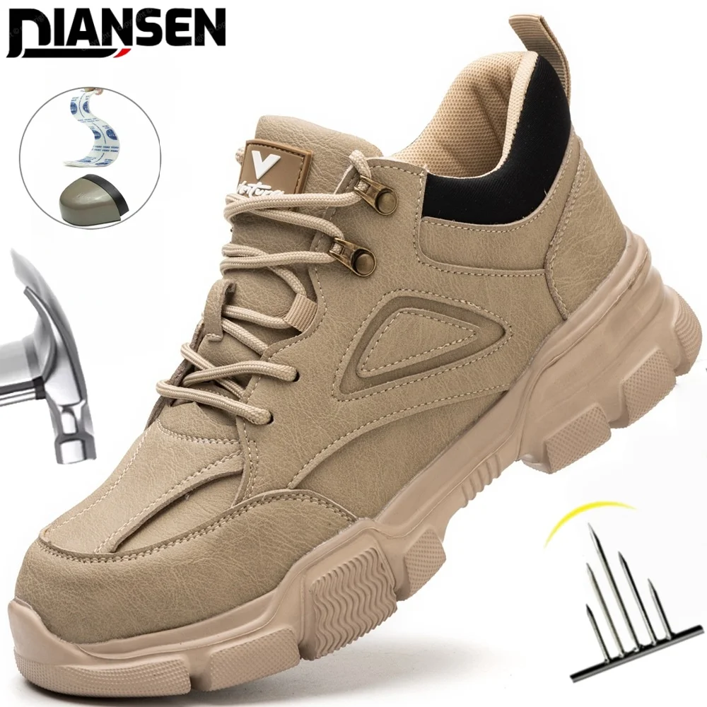 Botas de seguridad para hombre con puntera de acero, zapatillas de trabajo antigolpes, zapatos de seguridad, calzado ligero indestructible para trabajo de minería