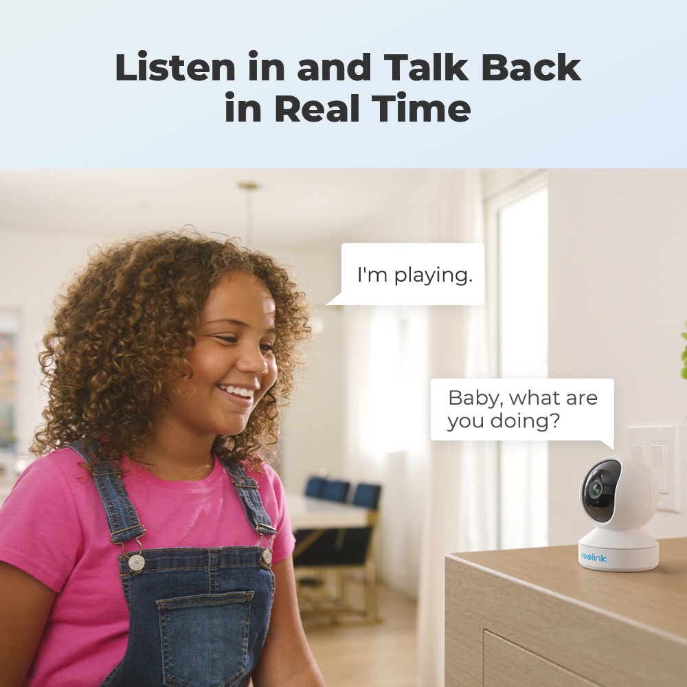 Reolink E1 Serie 2K 4MP WiFi Kamera Schwenk- und Neigefunktion 2-Wege-Audio Babyphone Indoor Cam AI-Erkennung Heimvideoüberwachungskameras