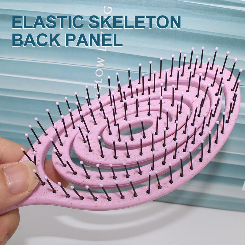 Gute Unisex Nylon & Wheat Straw Mosquito Coil Brush: Multi-Color, Wet/Dry Use, Anti-Static Scalp Massage, Salon/Home