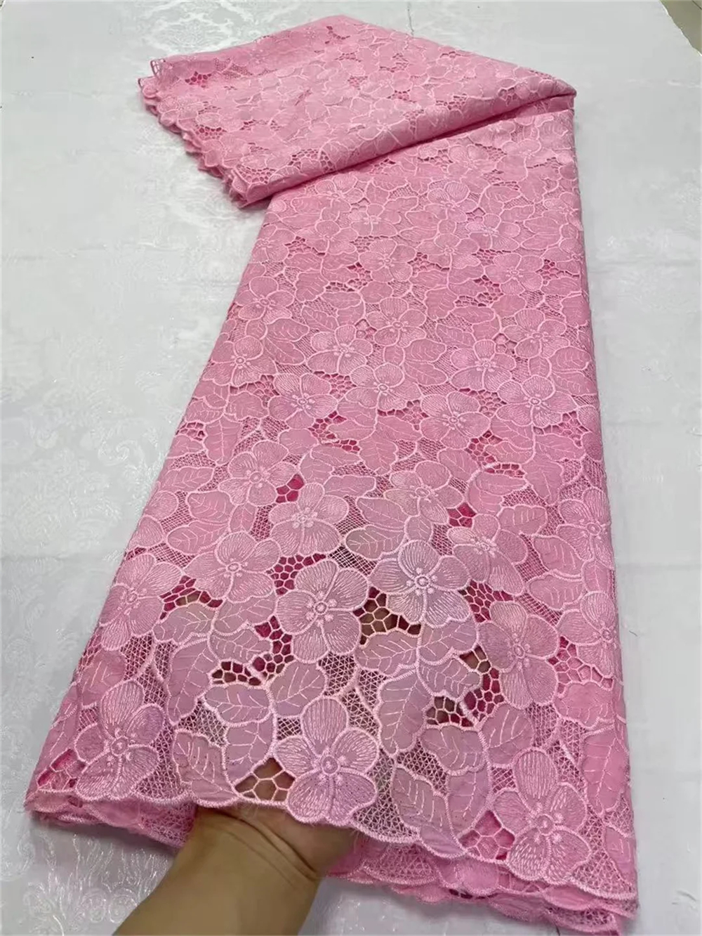 5 jardas nigeriano guipure cabo tecido de renda 2025 alta qualidade 3d lantejoulas malha africana leite seda bordado tecido renda feminina