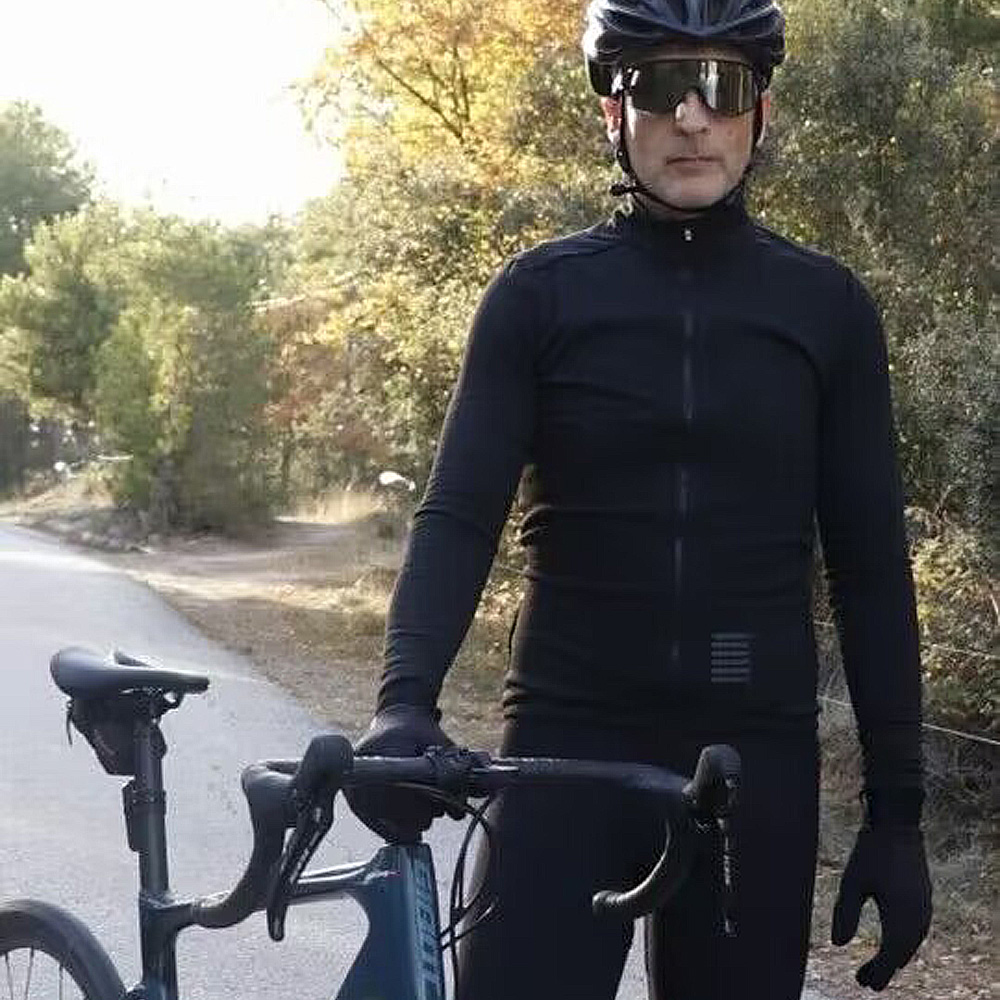 YKYWBIKE WINTER-JACKE Thermo-Fleece Herren Fahrradjacke Langarm Radfahren Fahrradbekleidung schwarz Nadel Jep Byd Byd Antara