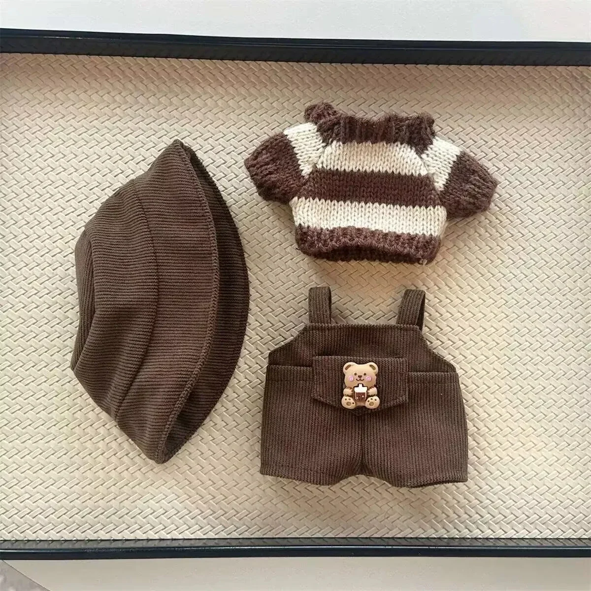 Roupa de pelúcia Labubu de 17 cm |   Conjunto de roupas fofas Macaron com acessórios para cabelo DIY |   Roupas de boneca da moda V1-V2 para presente infantil