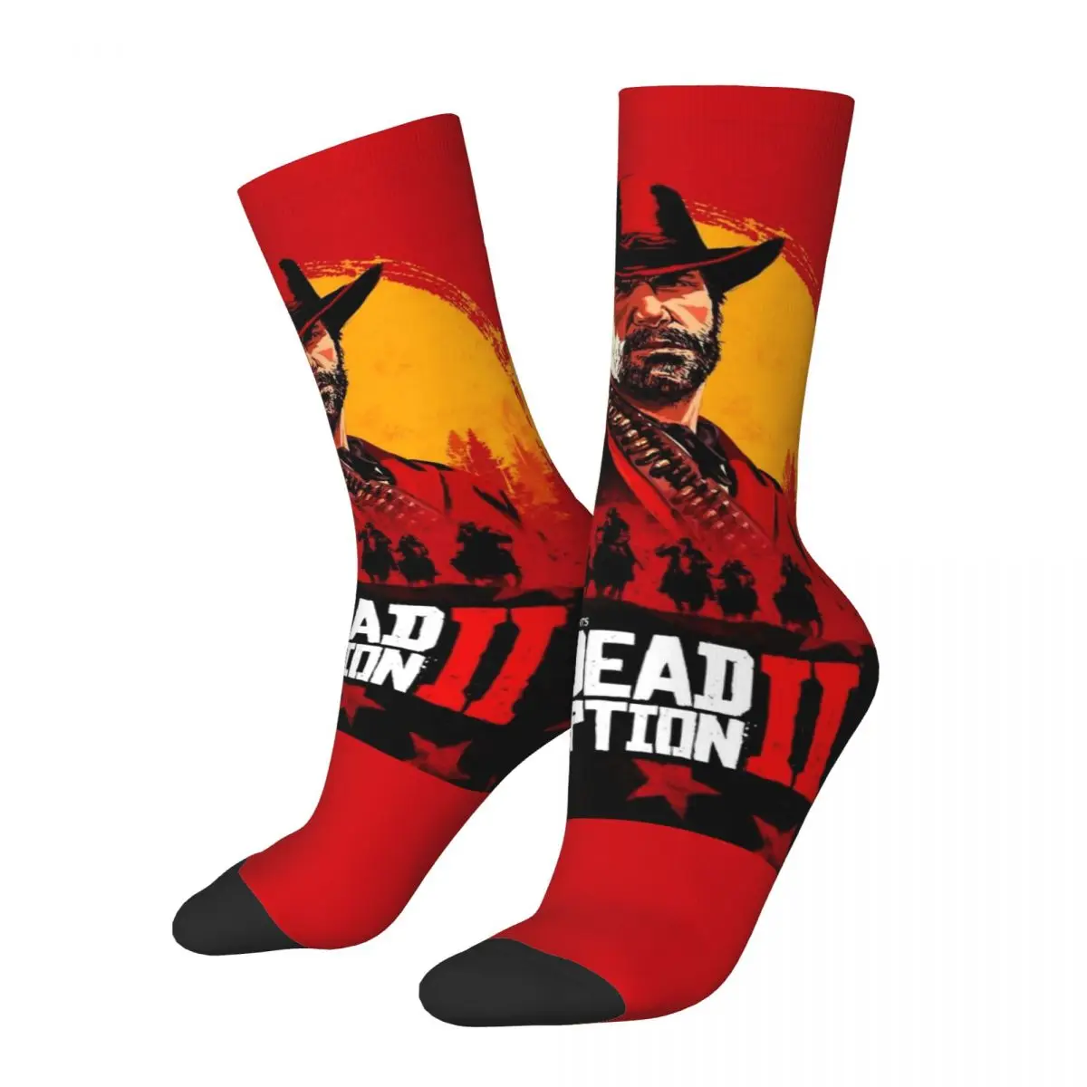 Invierno cálido Harajuku mujeres hombres Red Dead Redemption 2 calcetines calcetines de fútbol transpirables