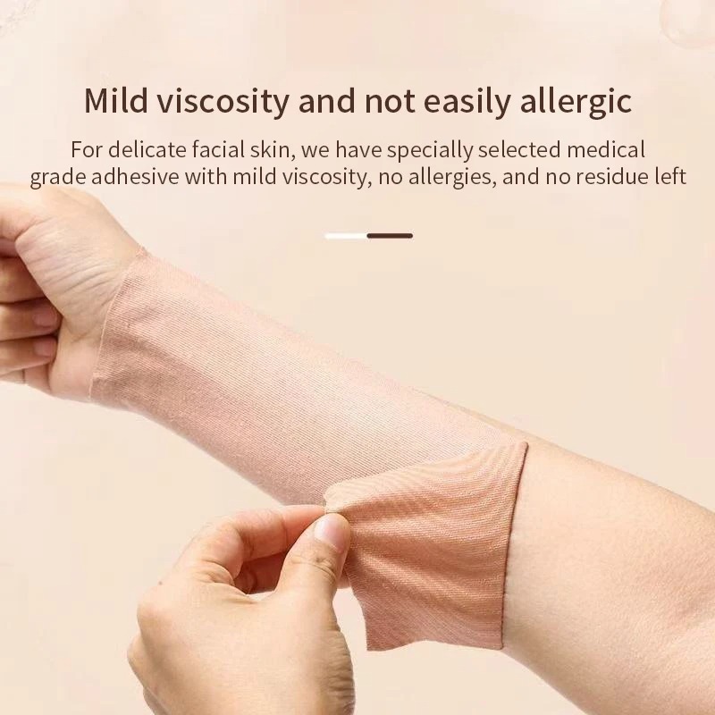 Cinta de levantamiento facial de 5M, cinta de kinesiología de algodón para levantamiento de área de ojos y cuello, transpirable, impermeable y cómoda