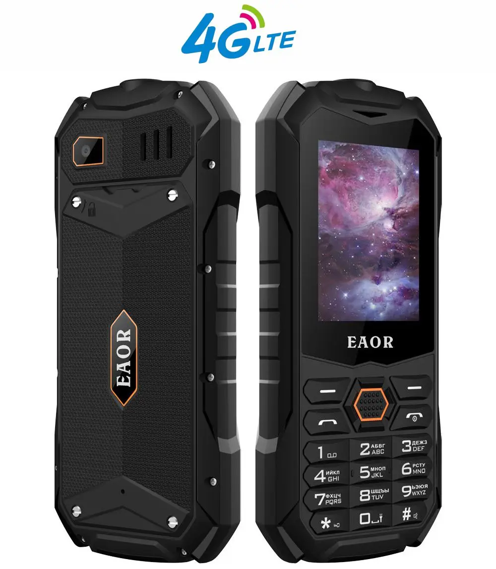 EAOR 4G/2G teléfono delgado y resistente IP68 impermeable al aire libre teclado teléfonos batería grande Dual SIM función teléfono con antorcha deslumbrante