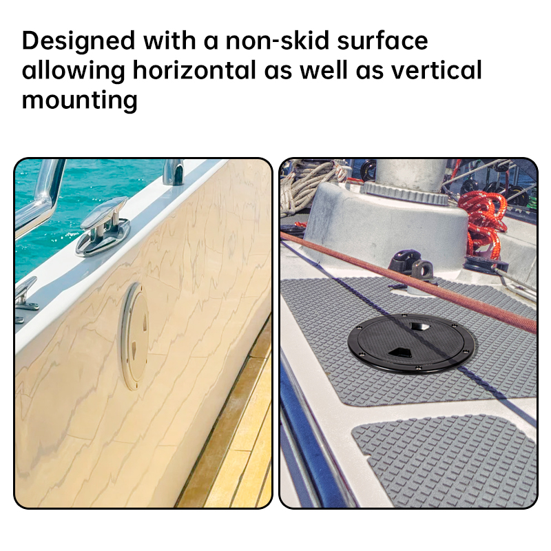 Escotilhas de inspeção redondas brancas antiderrapantes prontas para barcos - tamanhos 4", 6", 8" com tampa removível - escotilha de acesso com parafuso de plástico ABS