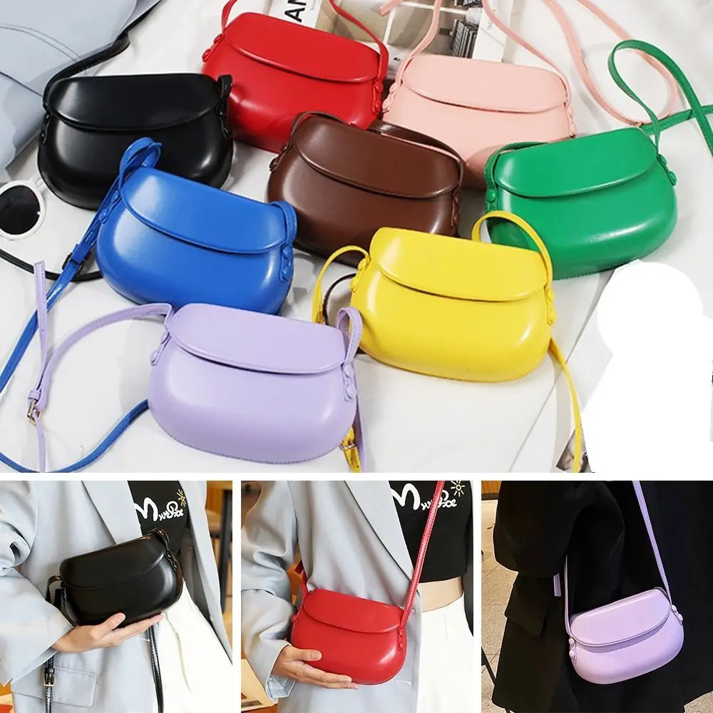 Bolsa Crossbody de couro PU para mulheres, bolsa de luxo, Sling Bags, Shoulder Bag, Candy Color, Girl Messenger Bags, moda