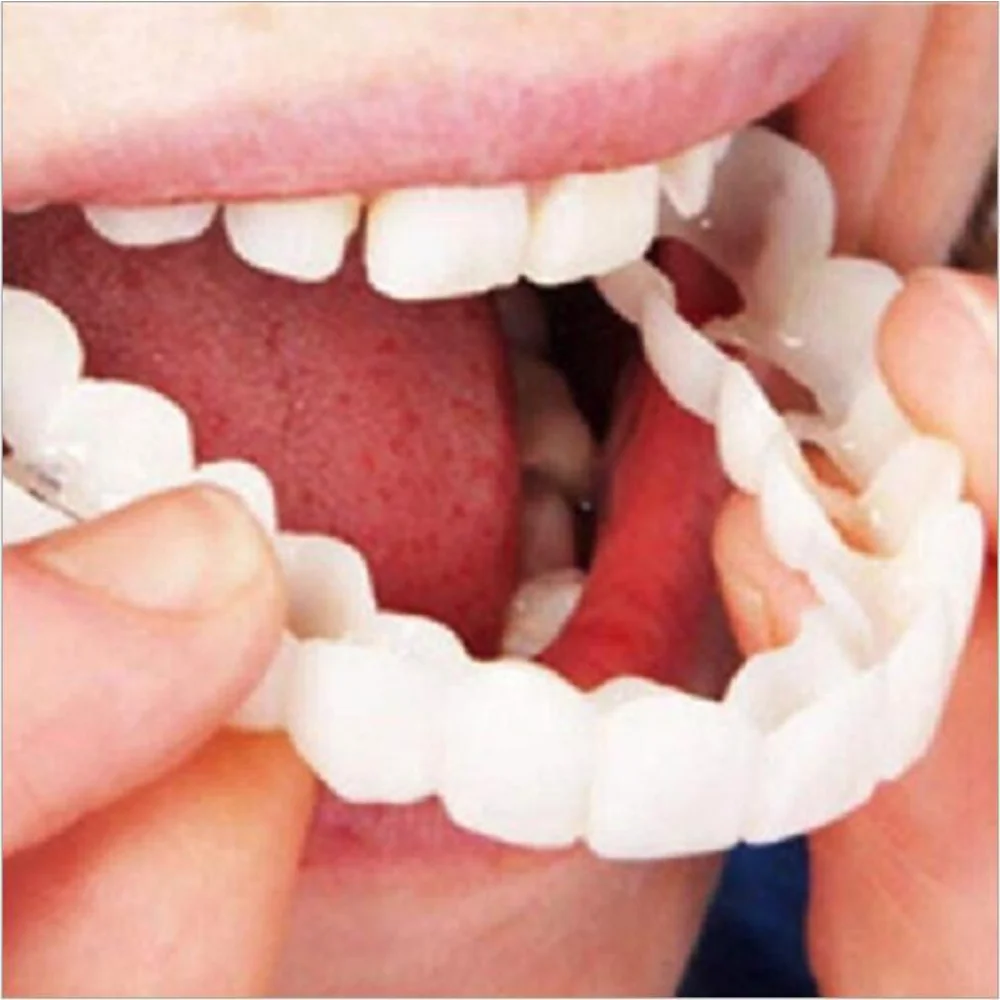 Perfekte Passform, Zahnaufhellung, künstliche Zahnabdeckung, zum Aufstecken, Silikon, Lächeln, Veneers, Zähne, oberes Schönheitswerkzeug, kosmetische Zähne, kostenloser Versand