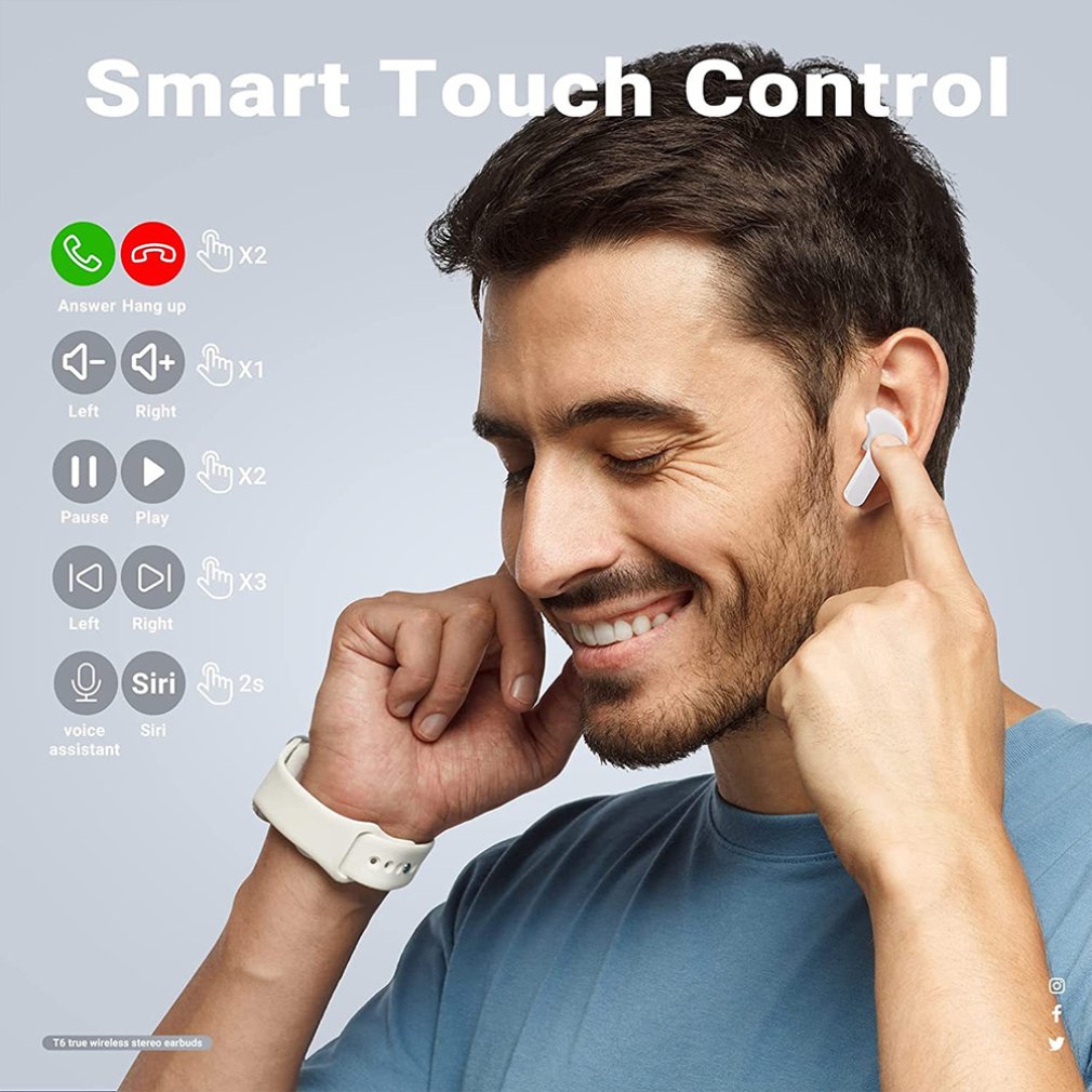 TWS écouteurs sans fil Transparent Bluetooth dans l'oreille casque ENC sport casque alimentation LED affichage numérique stéréo son écouteurs