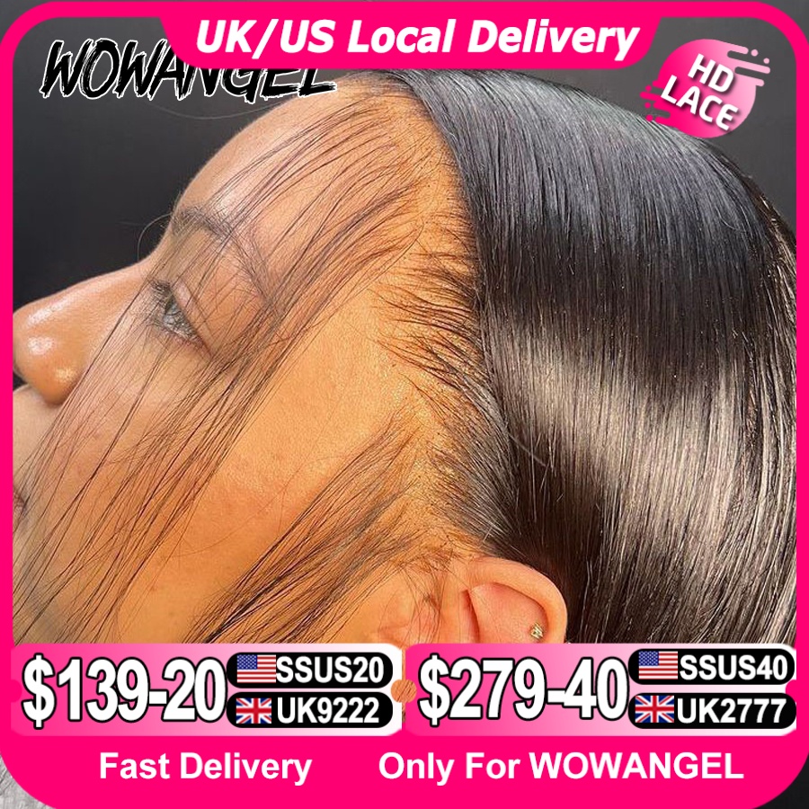 WOW ANGEL HD Lace Frontal Wig 250% 13x6 HD Lace Front Wig Прямые волосы Invisible HD Lace Melt Skin HD Lace Front Human Hair Wig