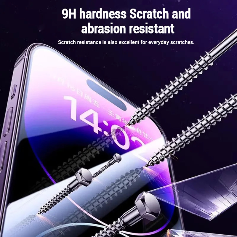 3 uds 8K instalación sin polvo vidrio templado para iPhone 13 14 15 11 12 Pro Max Mini 15 14 Plus X XR XS Protector de pantalla de privacidad