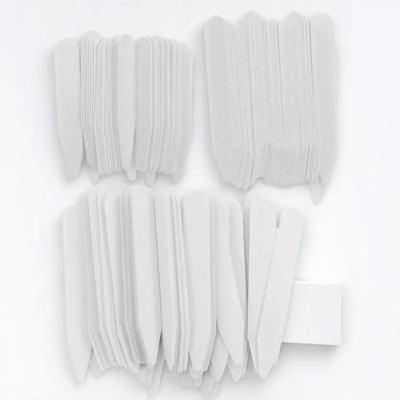 200 pièces col en plastique blanc reste 3 tailles 5 cm 6 5 cm 7 cm accessoires de chemise pour hommes raidisseur os pinces à cravate boutons de manchette