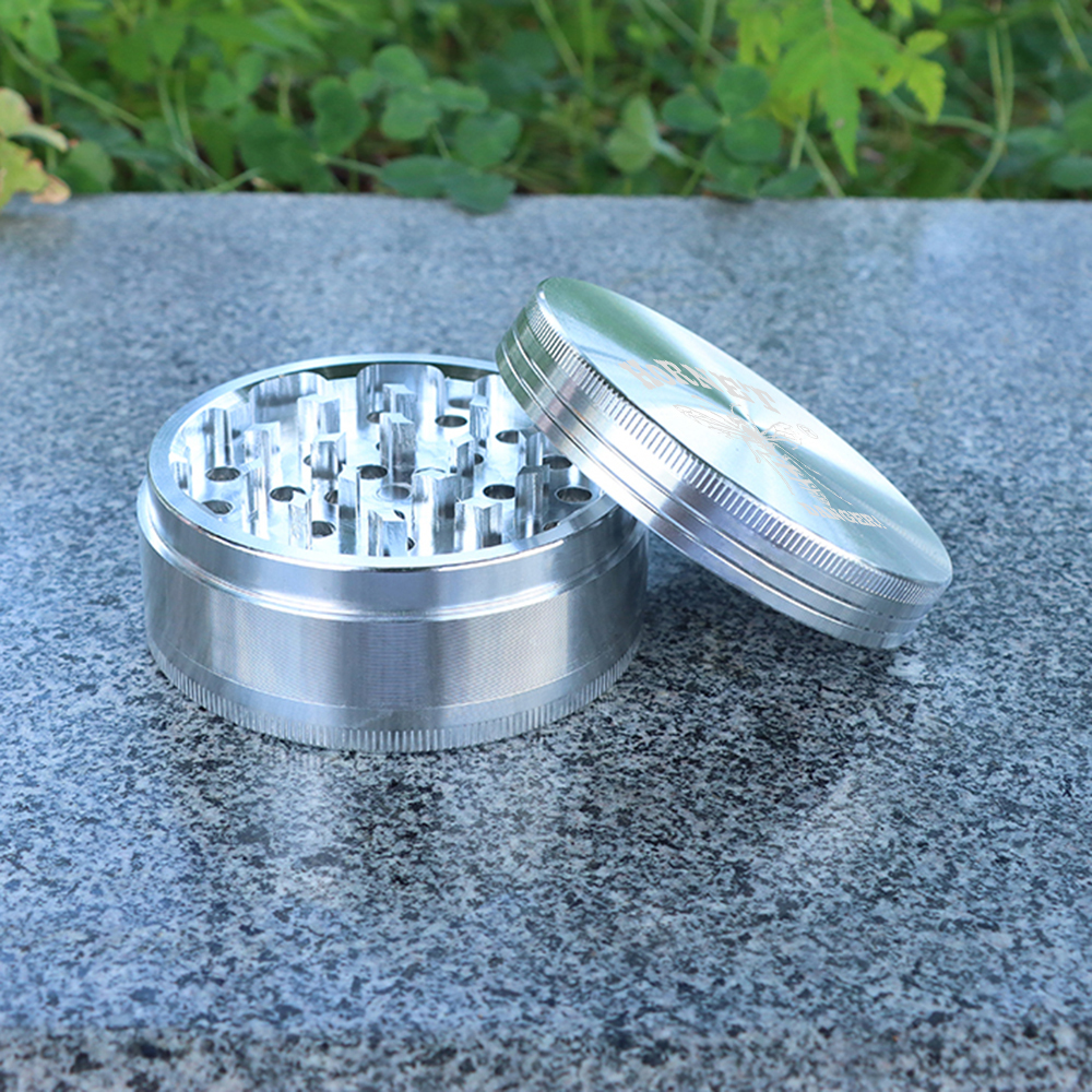 Logam Aluminium Ramuan Molinillo 75 MM 3 Lapisan Tembakau Molinillo dengan Berlian Tajam Gigi Herbal Penghancur Miller Moegres Erva