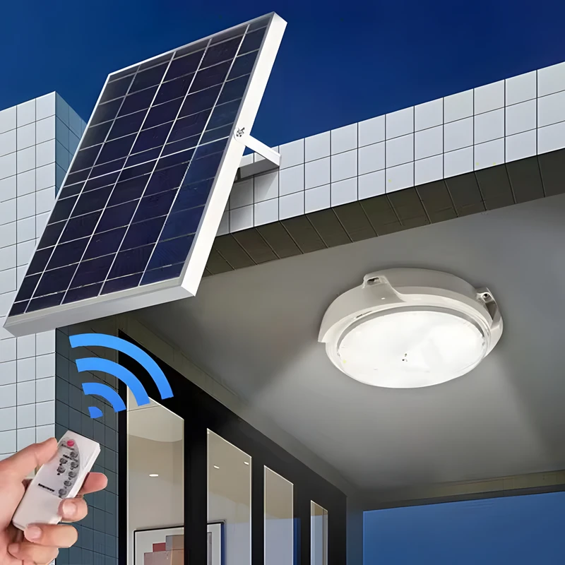 Luces solares para interiores, techo superior para el hogar, jardín al aire libre, Panel de luz colgante, accesorio de lámpara para pasillo, jardín, sala de estar