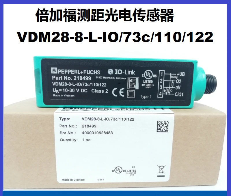 Sensor de distância multiplicador de luz vermelha VDM28-8-L-IO/73c/110/122 Interruptor fotoelétrico original I0