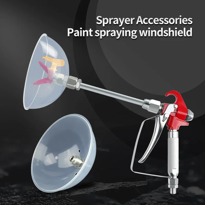 Airless Paint Sprayer Nozzle Guard 517 Tip Airless Paint Spray Gun Joint Windproof and Splash Proof 10 Inch Extension Pole