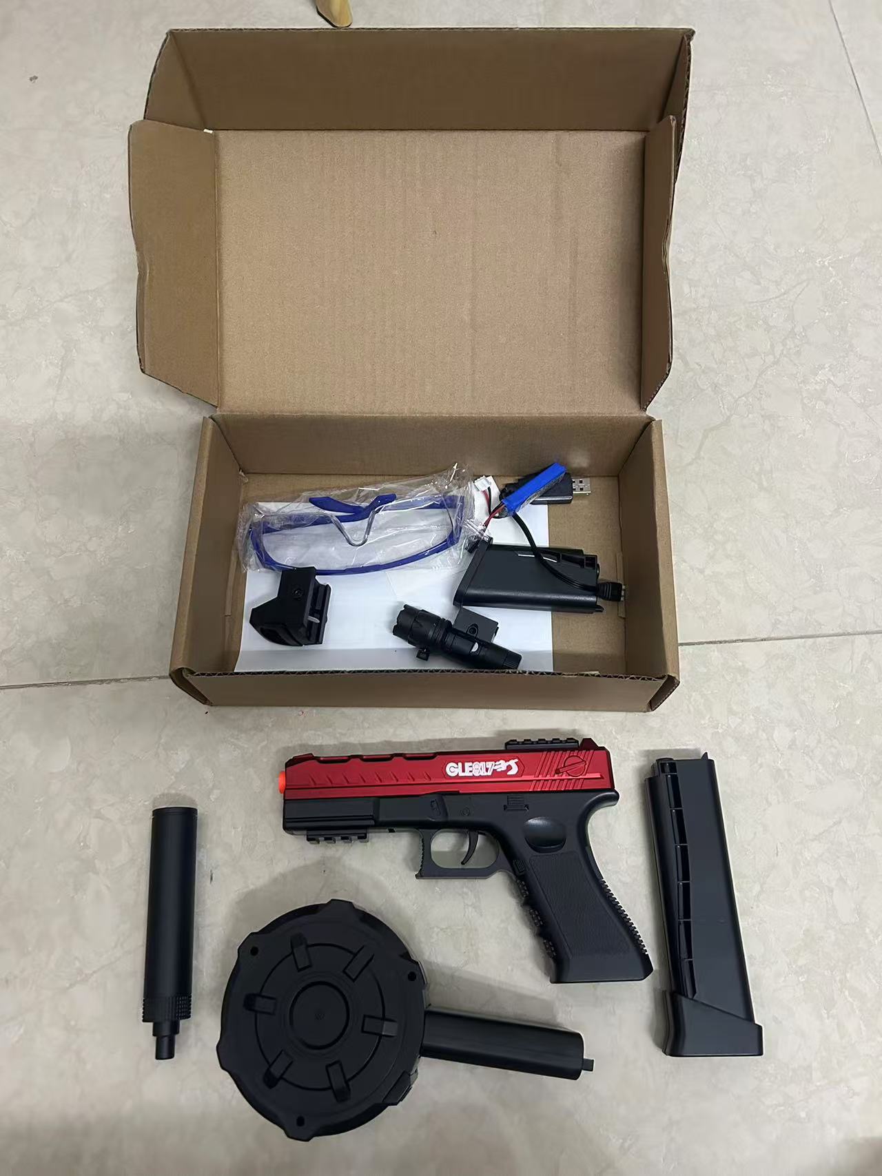 Nova pistola de brinquedo g17 pode lançar bombas de gel transfronteiriças mais vendidas com bateria de 7.4v poderosa modelo de brinquedo de verão ao ar livre presente da família