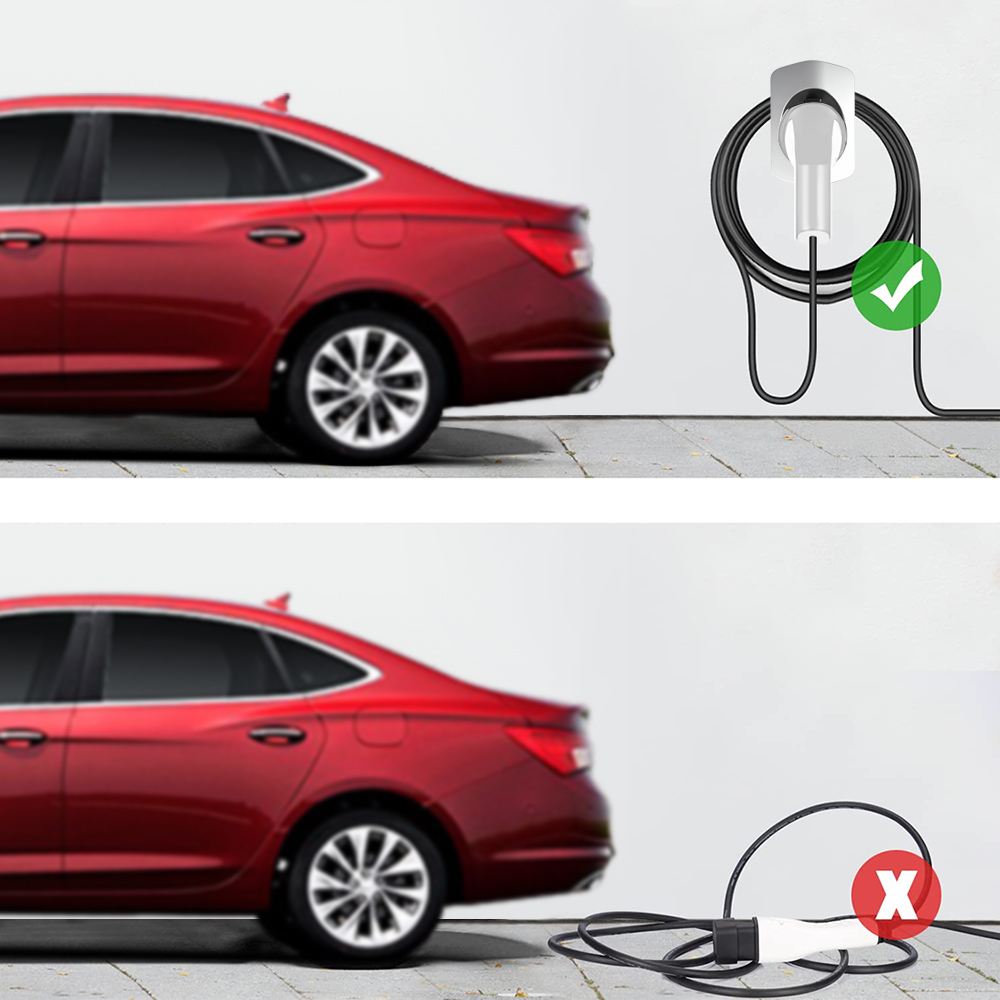 Peocke EV Charger Holder For Type 2/Type 1 Connector Socket Plug Extra Protection Wallbox Electric Car Charging Cable Bracket