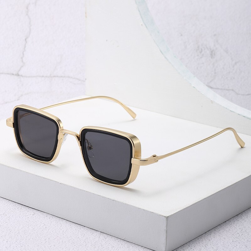 Óculos de sol vintage Steampunk para homens e mulheres, óculos de sol quadrados, tons de marca retrô elegantes, masculinos e femininos, UV400, novos