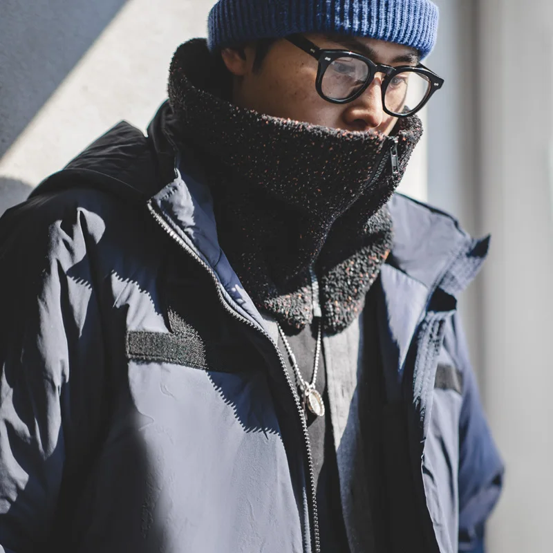 Maden Vintage bufanda calefactora de invierno para hombres cálido al aire libre con cremallera polar calentador de cuello esquí escalada ciclismo redecilla bufanda bufandas Collar