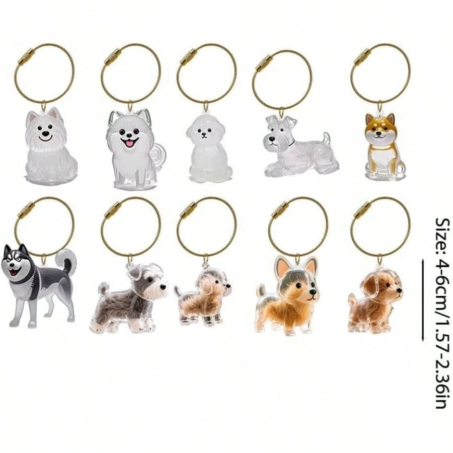 Capsule transparente de collecte de cheveux de chat/chien, porte-clés Kawaii commémoratif pour animaux de compagnie, chat, chien, accessoire pendentif à faire soi-même