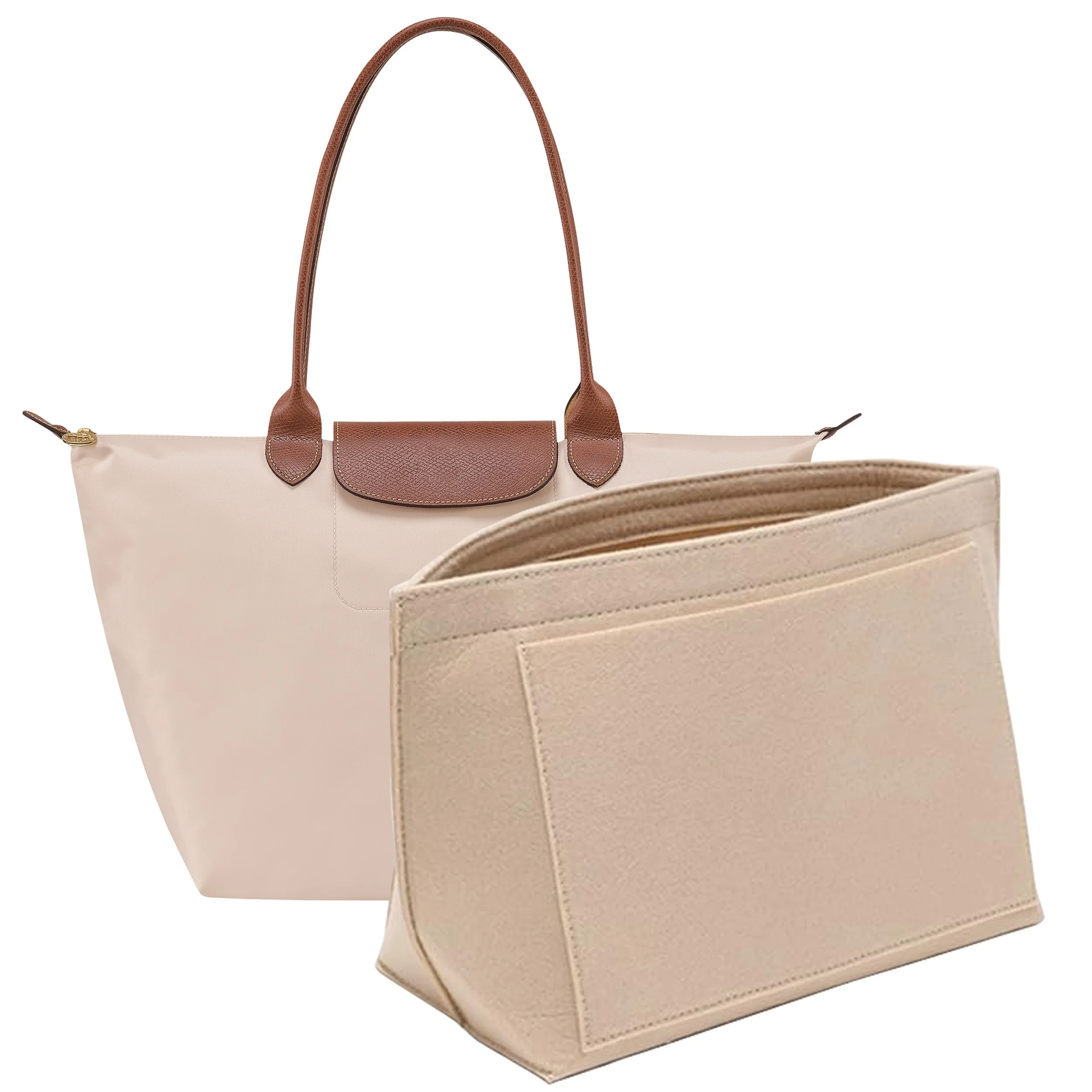 펠트 삽입 가방은 Longchamp 핸드백 라이너 가방에 적합 펠트 천 메이크업 가방 지원 여행 휴대용 삽입 지갑 주최자