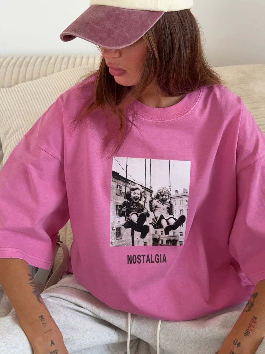 Sumuyoo, camiseta 100% de algodón con estampado Retro para mujer, camisetas Vintage de manga corta con estampado de cera, camisetas holgadas de Hip Hop a la moda