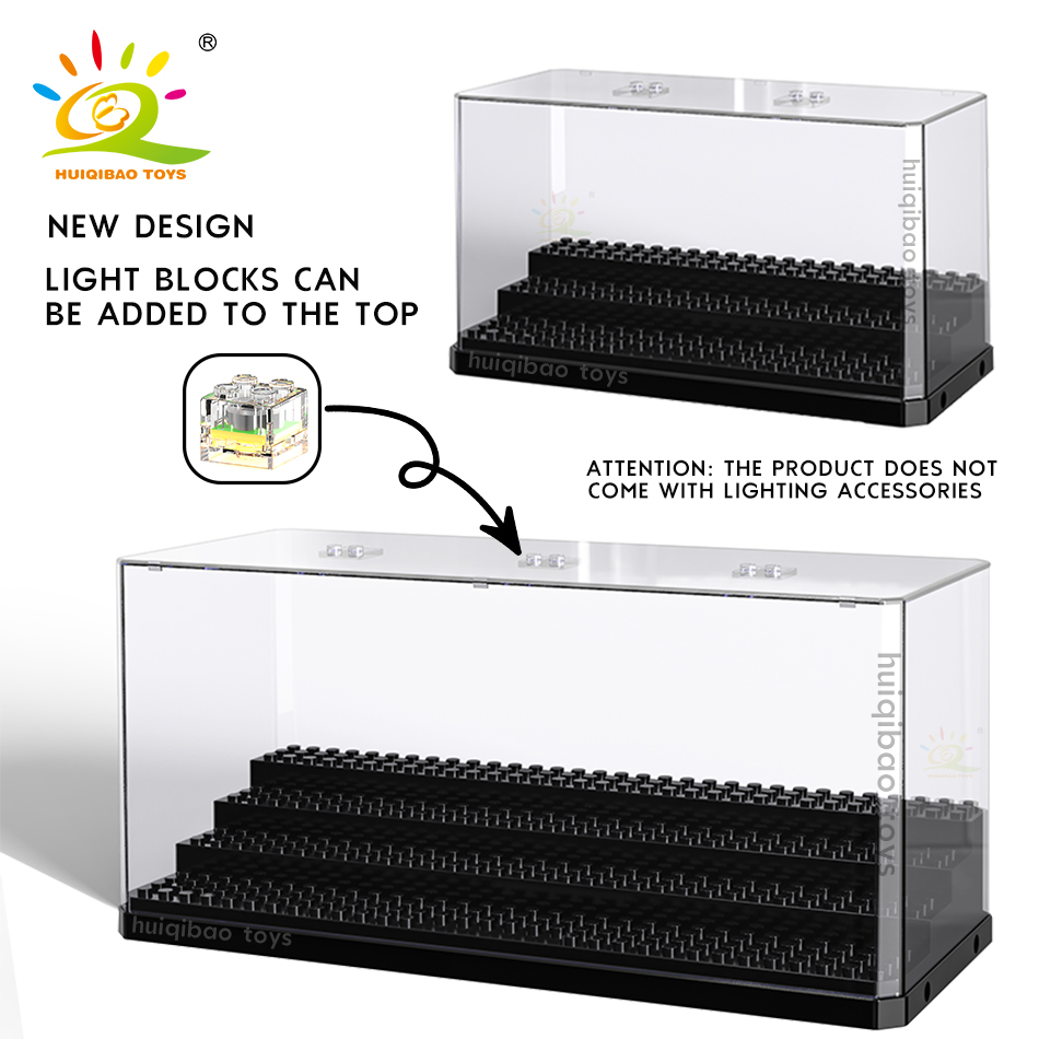 HUIQIBAO-vitrina de figuras a prueba de polvo, vitrina para colección de modelos, caja de exhibición de bloques de construcción, juguete para niños y adultos