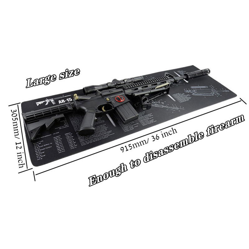 Alfombrilla de limpieza para pistola, alfombrilla para ratón con piezas, diagrama e instrucciones, armadura, alfombrilla de banco, herramienta de reparación y construcción para AR15 AK47 Glock 1911